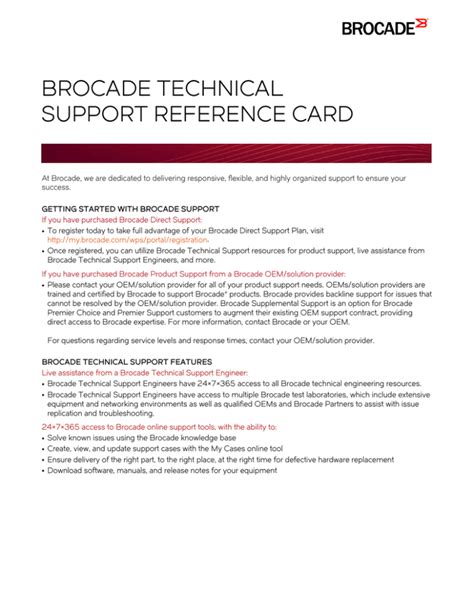 myvrokada|Contacting Technical Support for Your Brocade® Product.